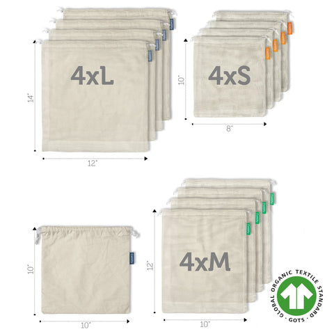 Cottify medium mesh bag keeps produce organized at markets.