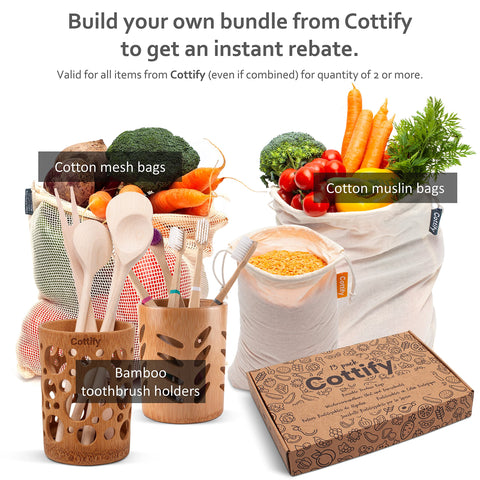 Cottify tare-weight labels visible on mesh produce bags