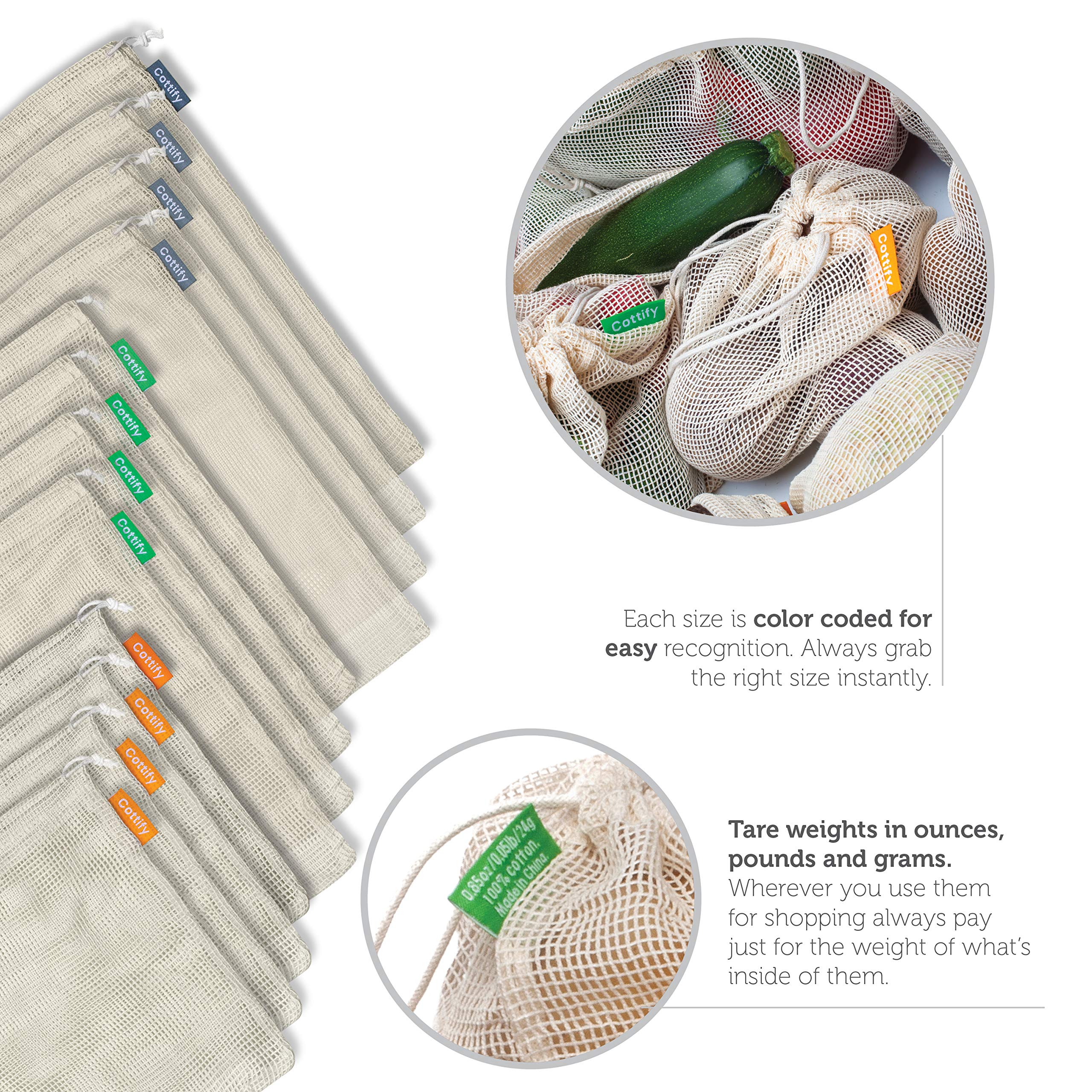 Cottify tare-weight labels help quick, transparent checkout.