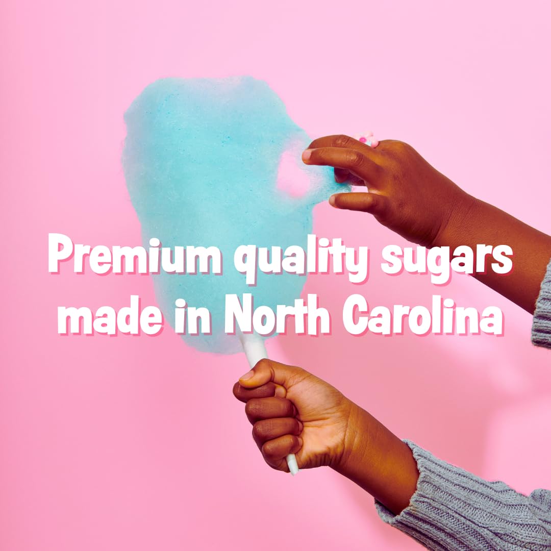 Cotton Candy Express cherry floss sugar jar creates classic carnival flavor.