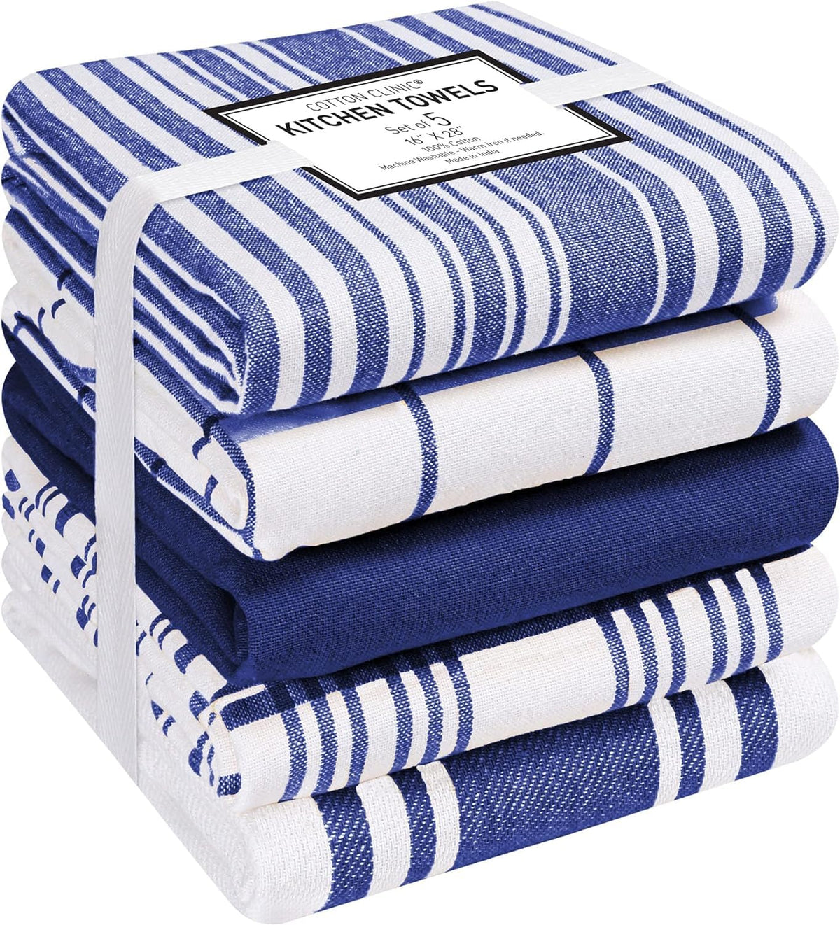 Cotton Clinic 5-pack towels demonstrate absorbent performance for quick cleanup.