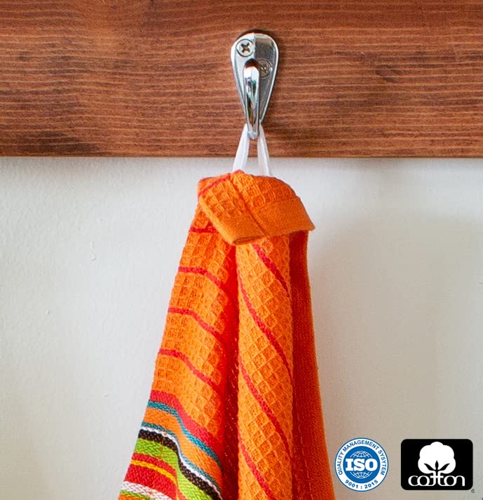  Cotton Craft Salsa Stripe towel for drying dishes with low lint finish