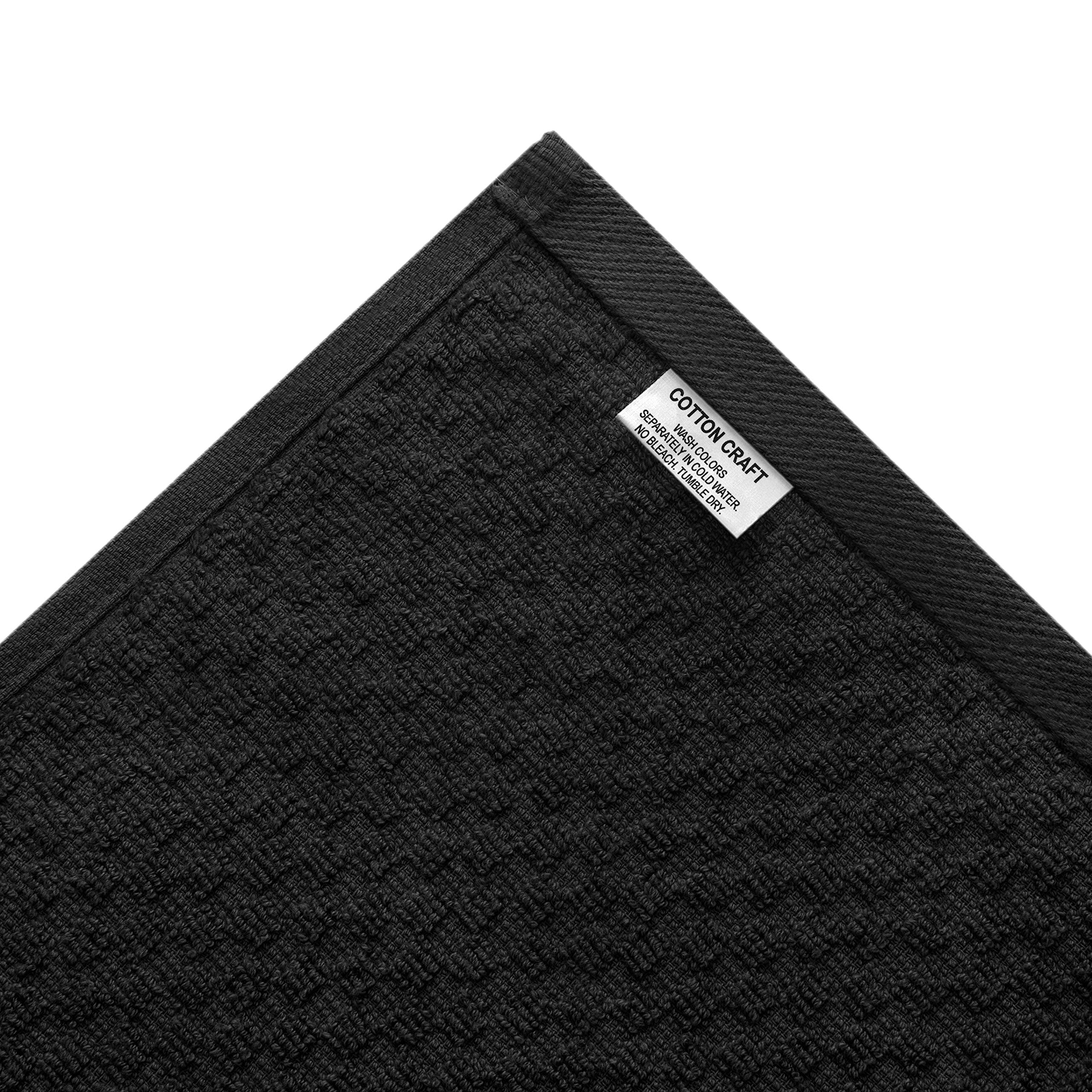 COTTON CRAFT absorbent kitchen towel in black with 420 GSM