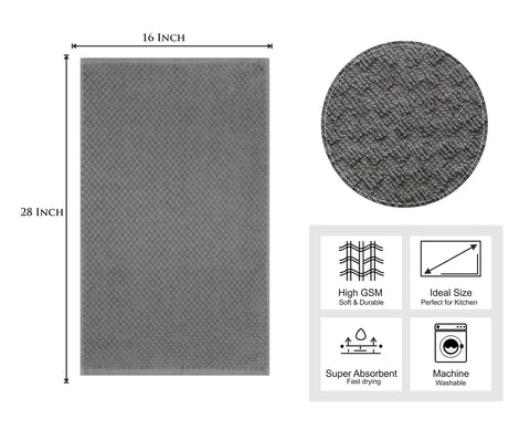 Cotton Craft charcoal waffle weave towels close-up showing soft texture and quality