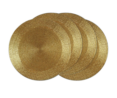 Cotton Craft Glitz charger gold close-up highlighting beaded sparkle
