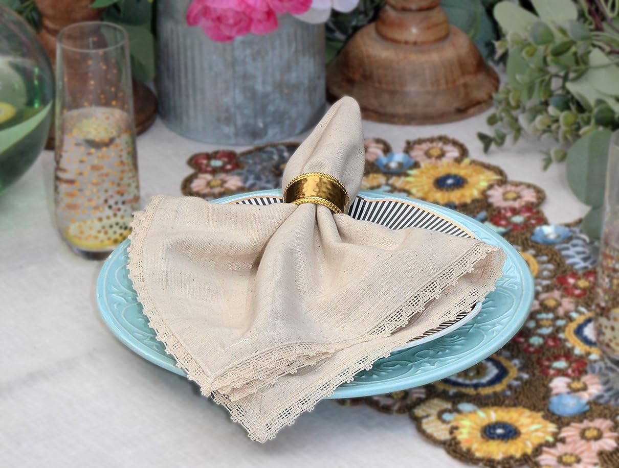 Natural flax linen napkins by Cotton Craft, reusable and wash-ready