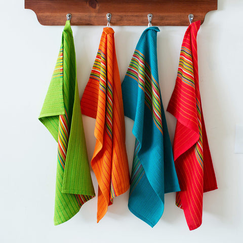  Cotton Craft Salsa Stripe towel set ideal for eco-friendly reusable options
