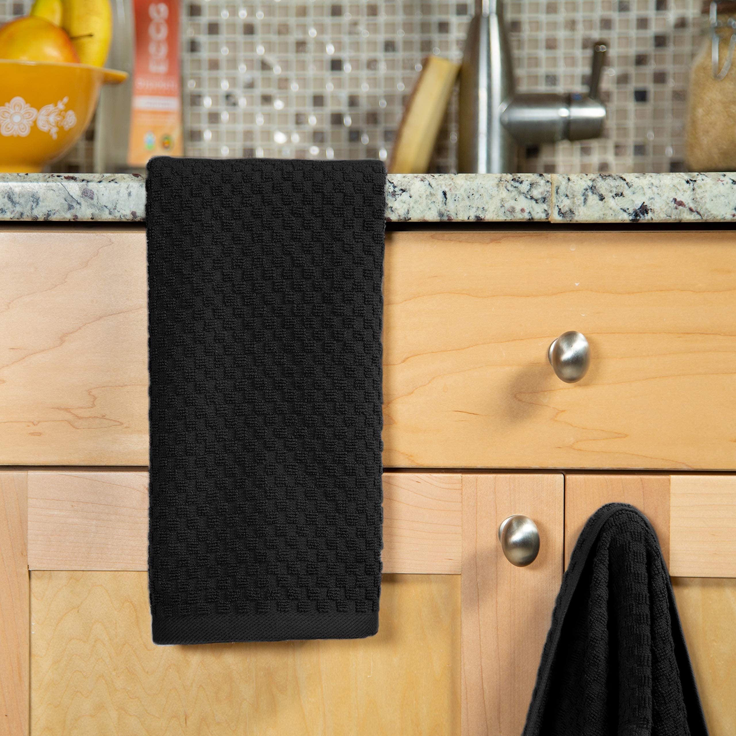 COTTON CRAFT professional-grade kitchen towel in black