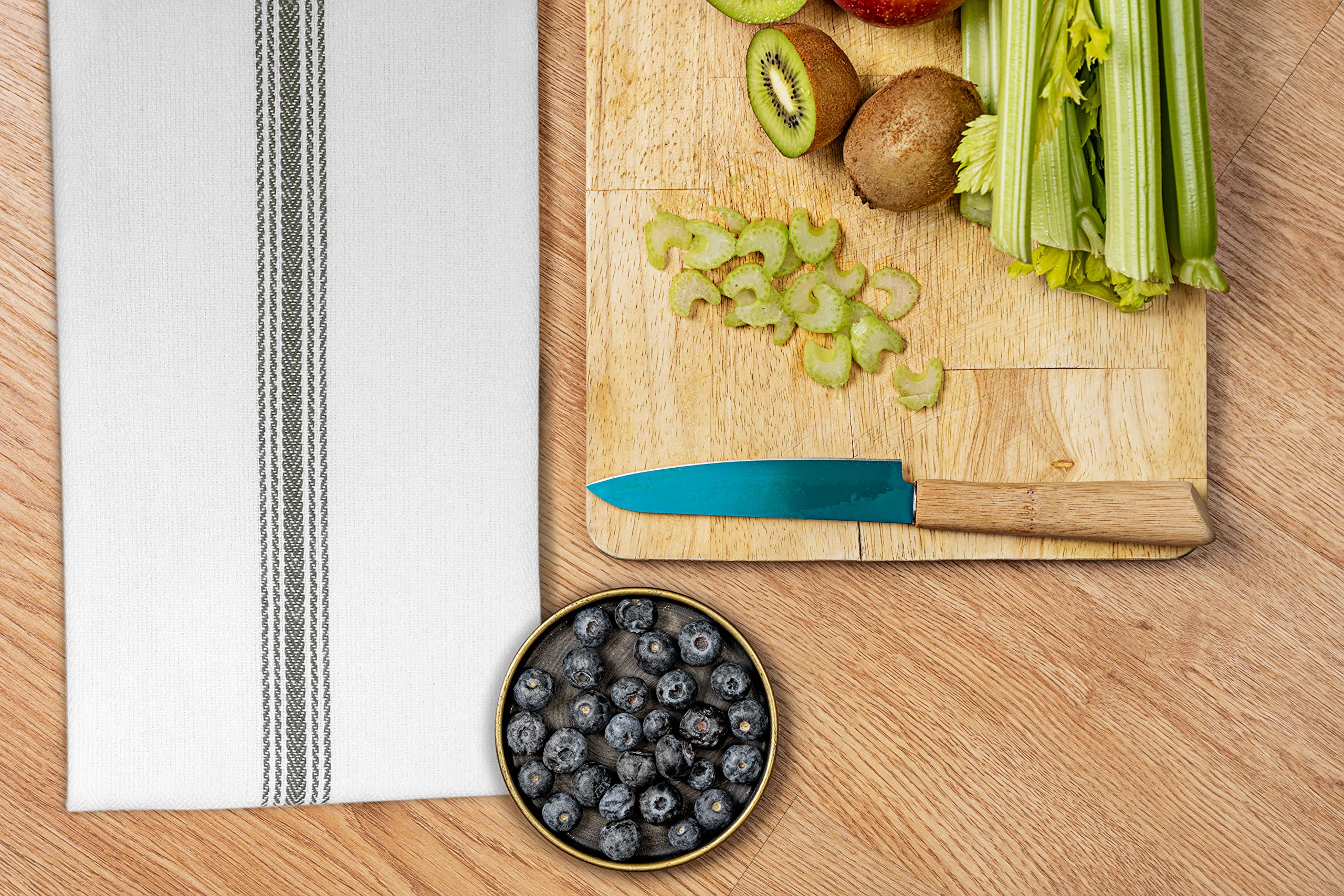 Cotton Craft Scandia Stripe towels folded for quick, tidy drying tasks.