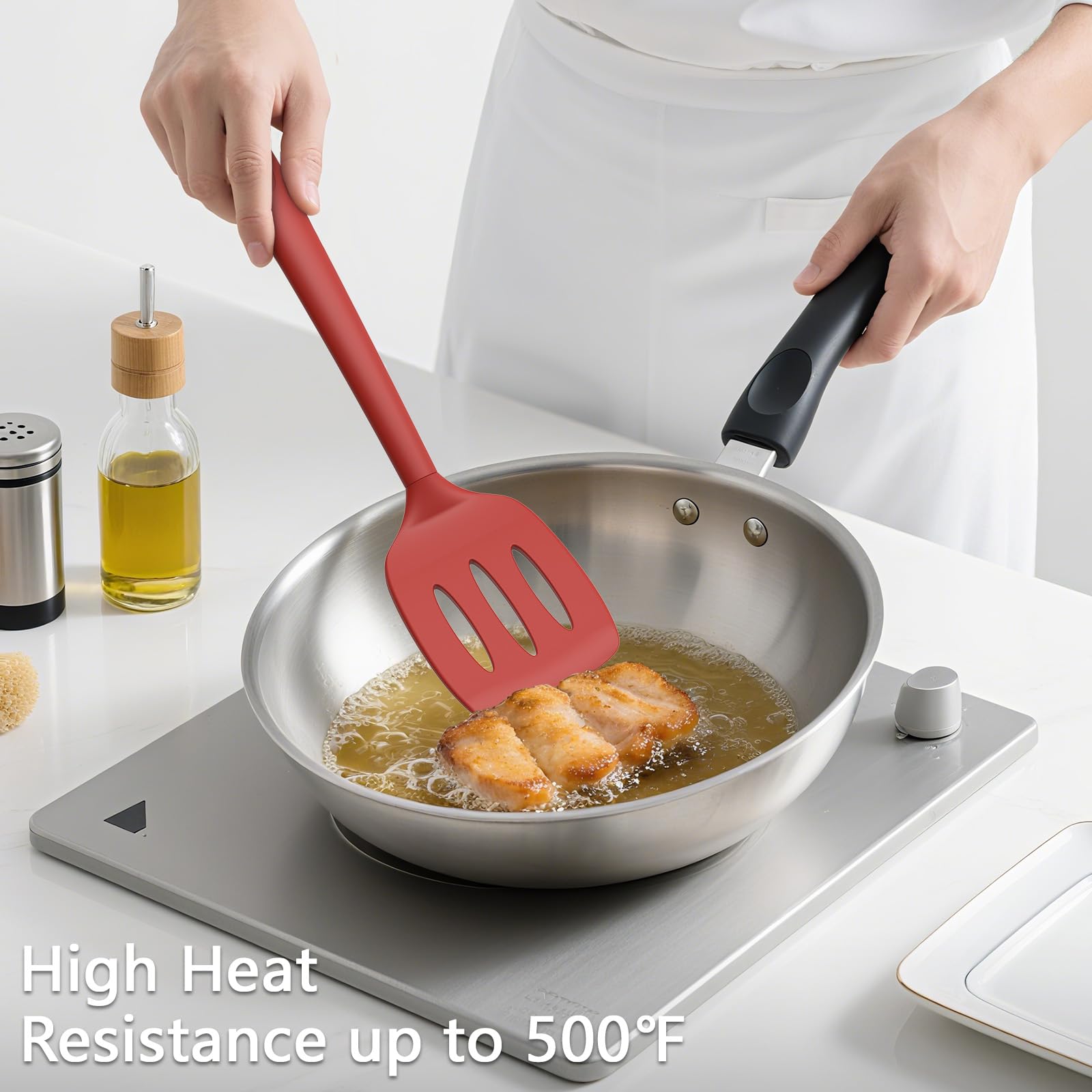 Coukre 3 Pack shows all three spatulas together for versatile cooking