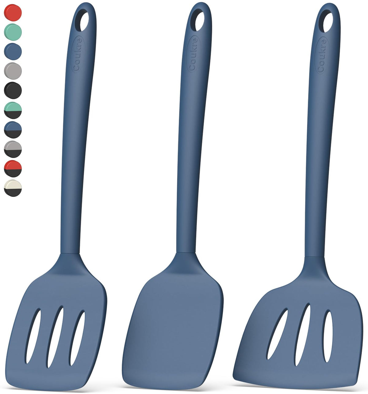 Coukre large fish spatula for delicate flipping on non-stick cookware