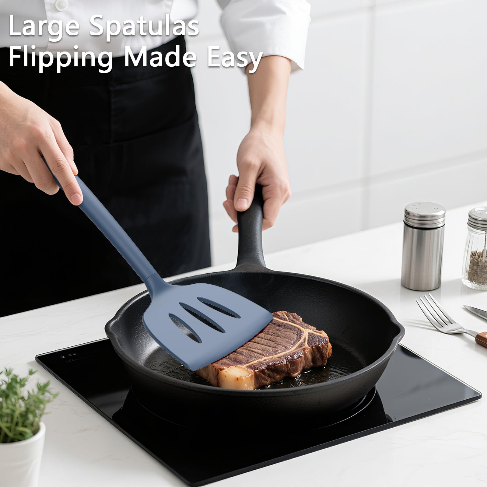 Coukre solid spatula for sturdy scraping and turning without scratching