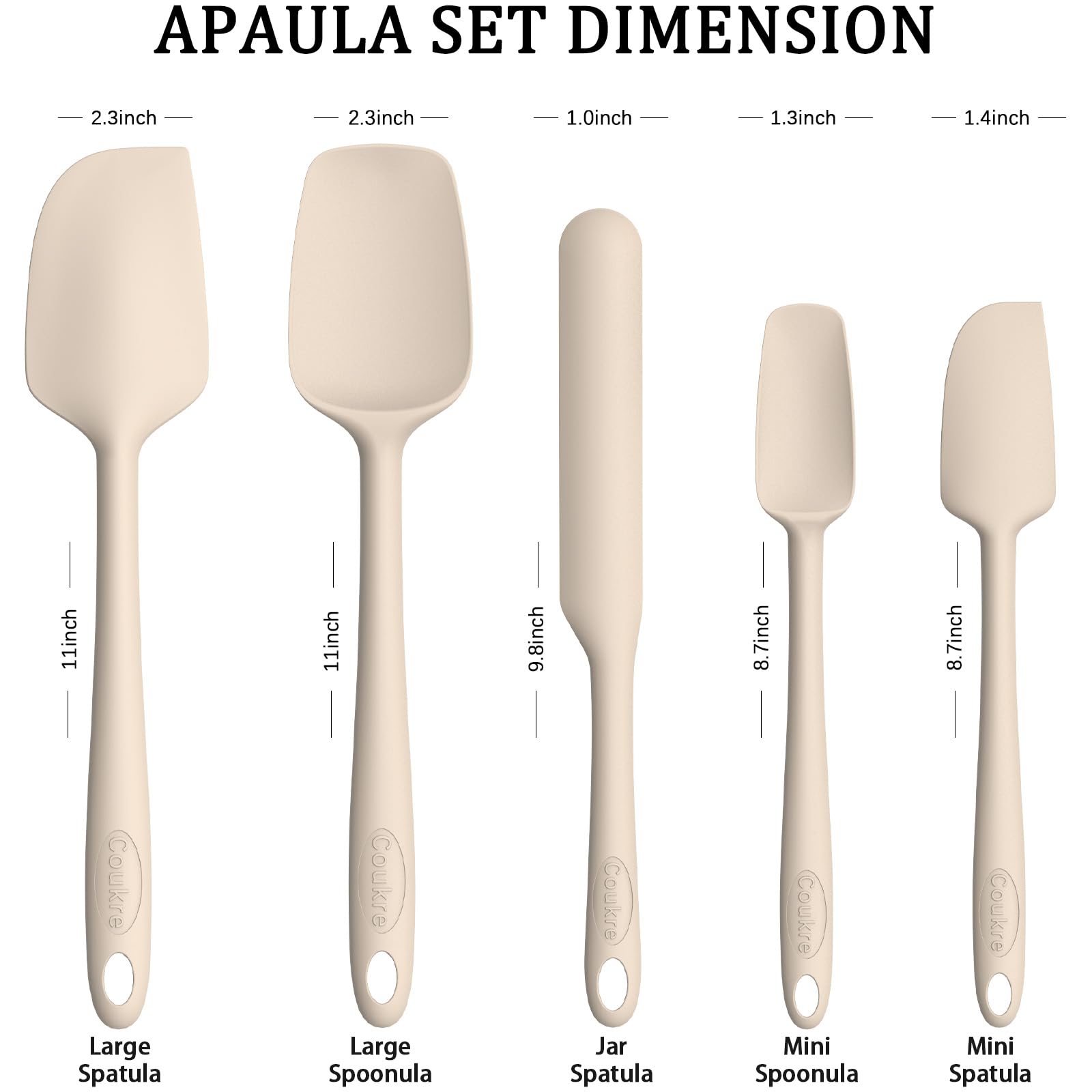 Coukre silicone spatula set 5 – large spatula in action for stirring.