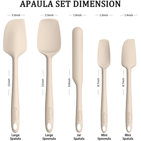 Coukre silicone spatula set 5 – large spatula in action for stirring.