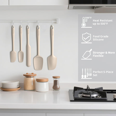Coukre silicone spatula set 5 – scoop spatula ideal for batter scooping.