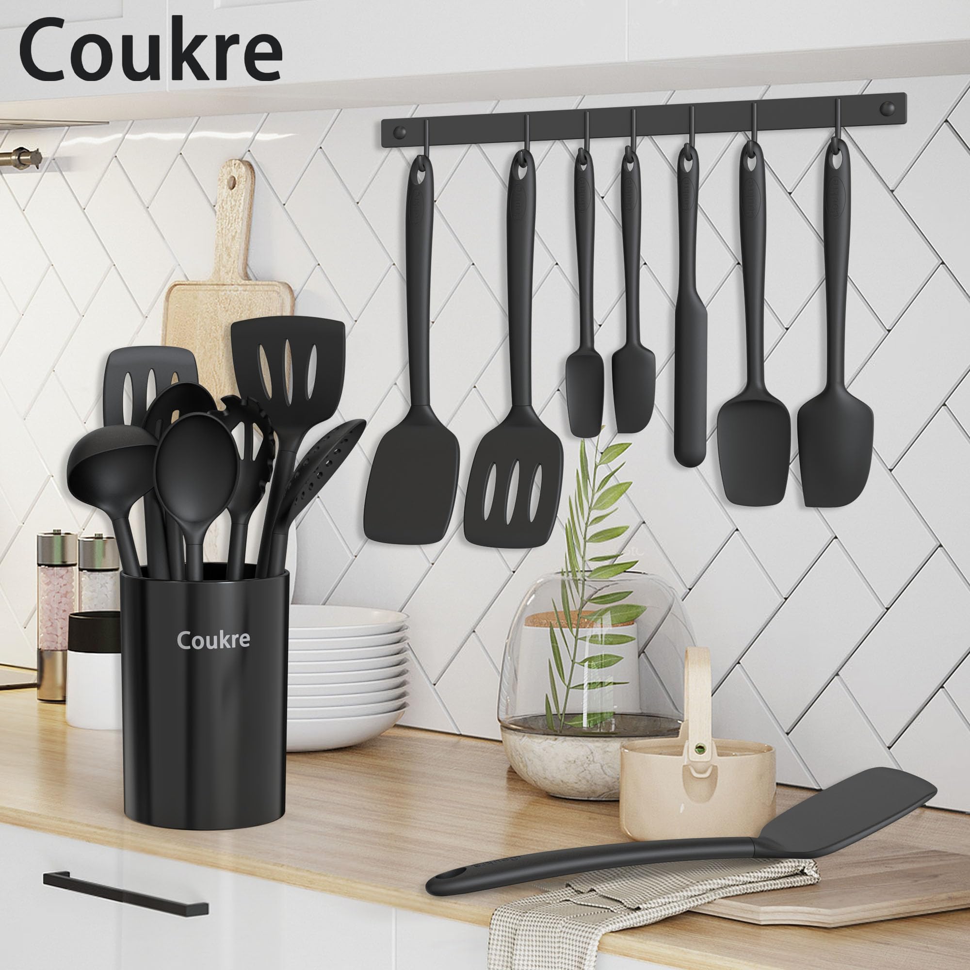 Coukre heat resistant silicone utensils withstand high heat without warping