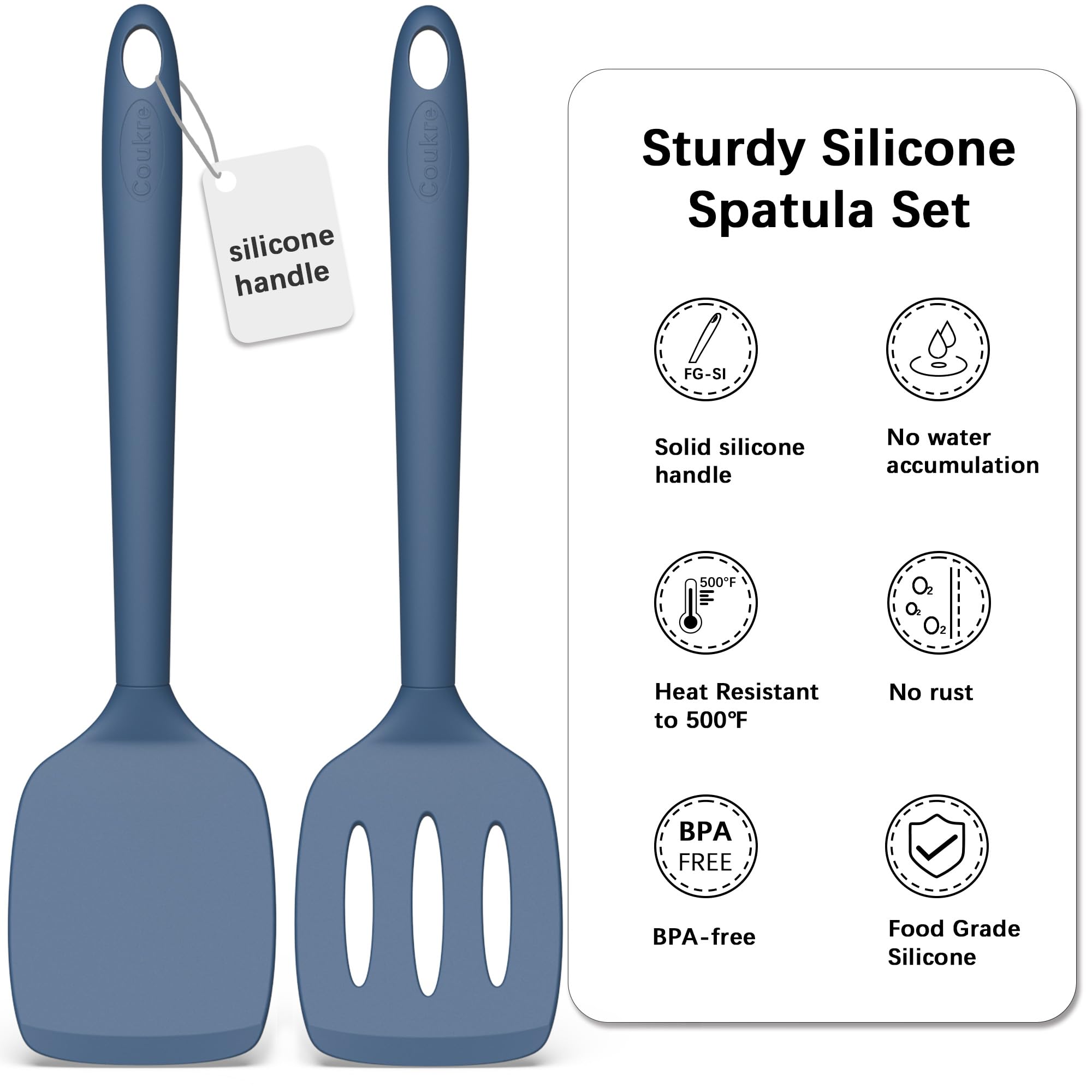 Coukre slotted spatula for draining liquids during sautéing.