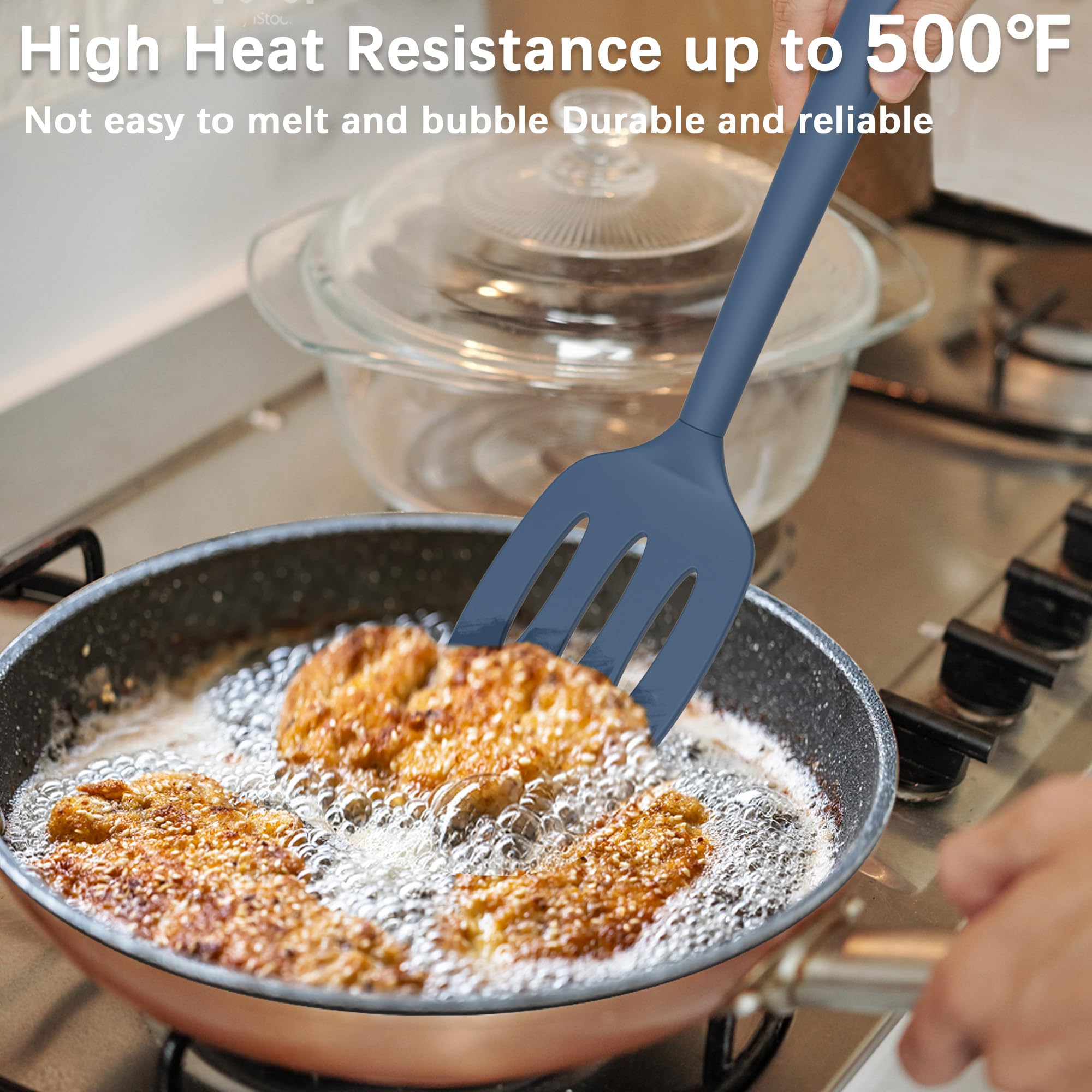 Coukre soft-grip handle for comfortable long cooking sessions.