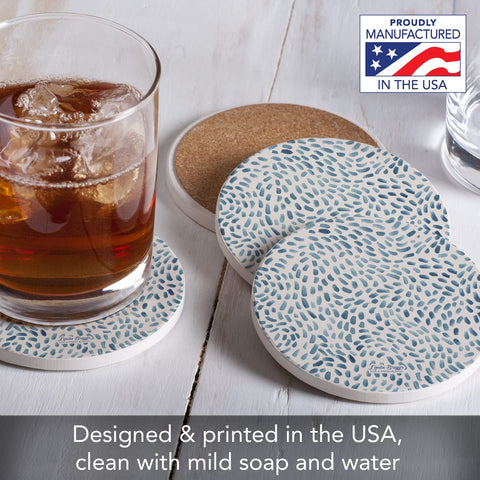 Counterart Thirstystone Drift Marks 4x4 inch coaster fits larger glasses and mugs.