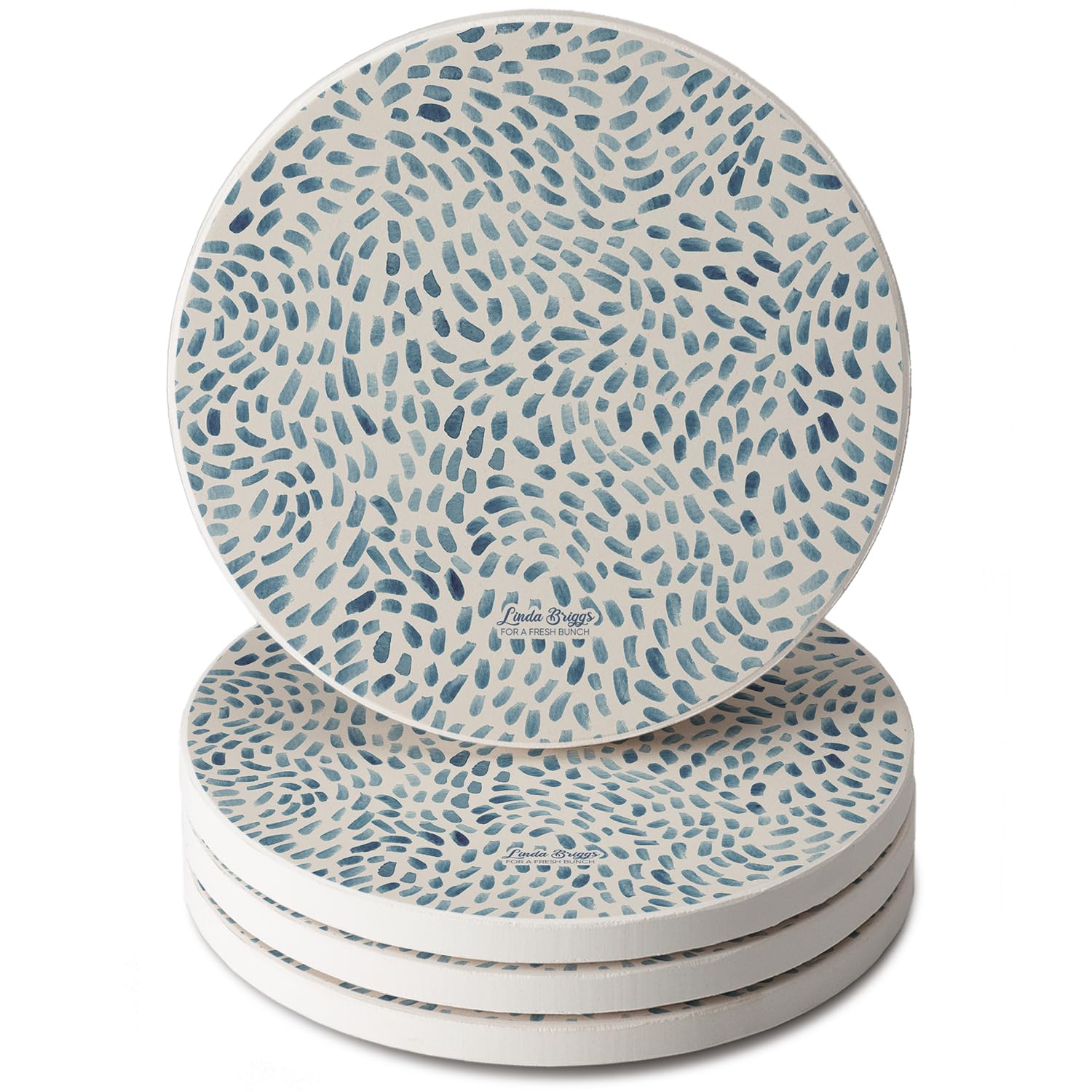 Counterart Thirstystone Drift Marks absorbent stone coaster protects surfaces from moisture and stains.