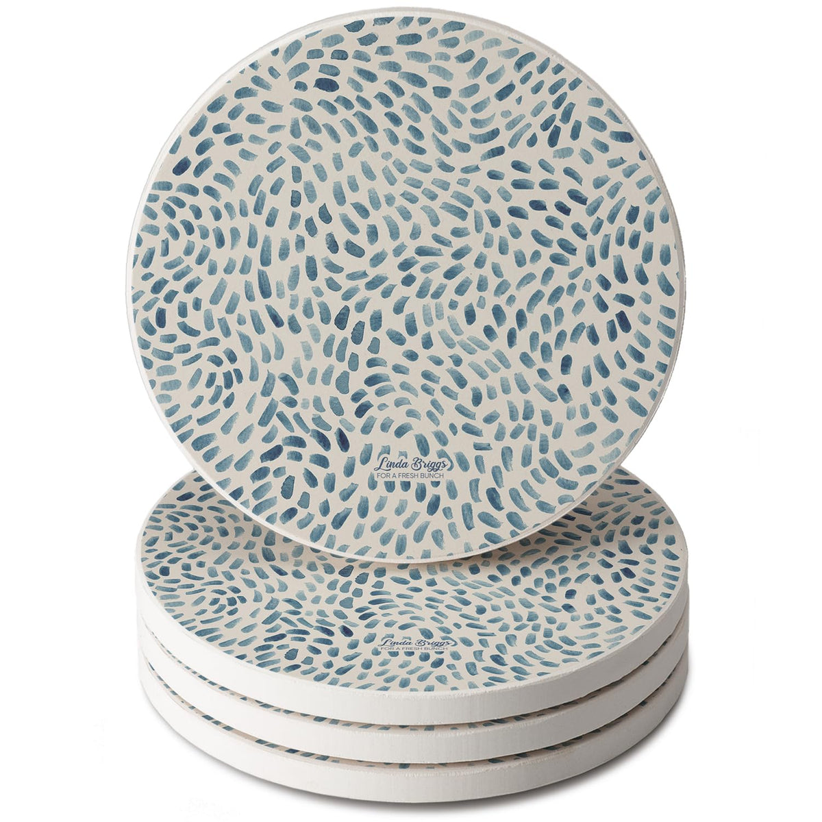 Counterart Thirstystone Drift Marks absorbent stone coaster protects surfaces from moisture and stains.