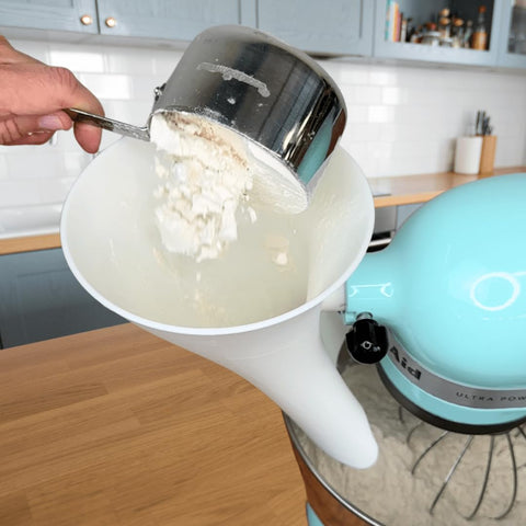 Countess Flour Funnel top-shelf dishwasher safe for easy cleanup.