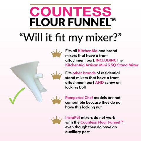 Countess Flour Funnel made from food-contact safe plastic.