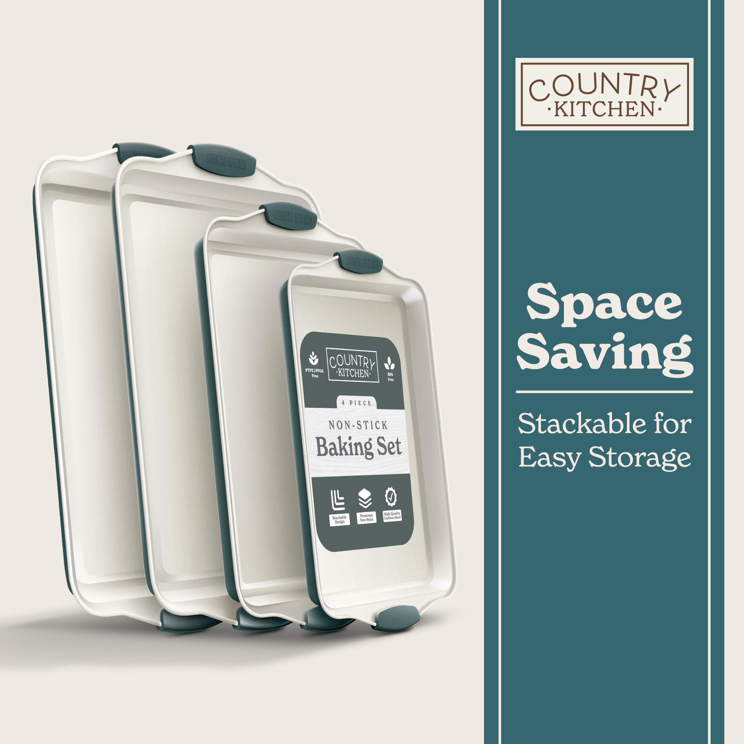 Country Kitchen wide cookie-sheet tray in sage for easy release