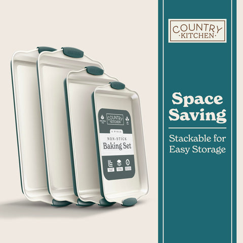 Country Kitchen wide cookie-sheet tray in sage for easy release