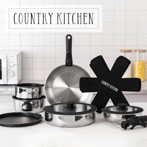 Country Kitchen durable stainless steel set built for daily kitchen use