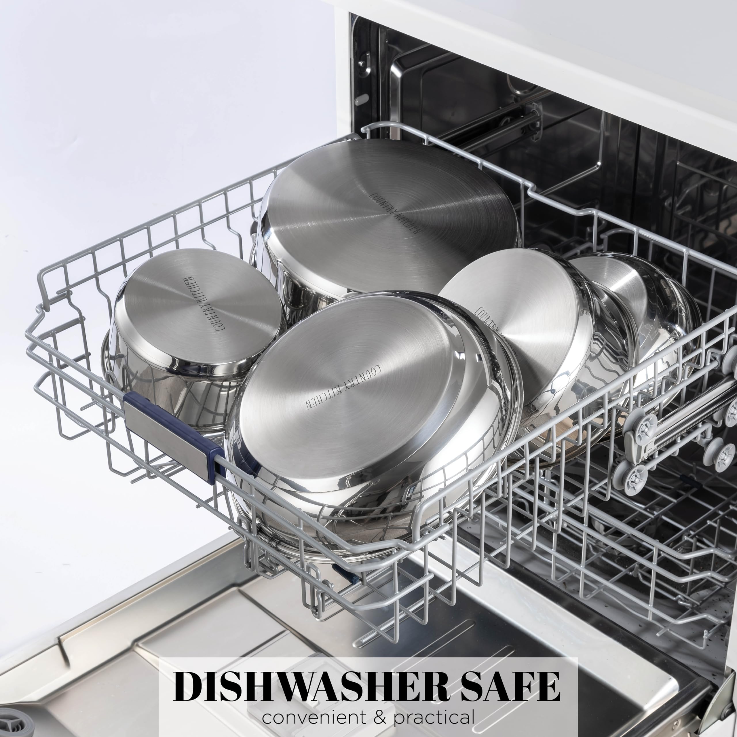 Country Kitchen ergonomic-handle cookware with secure grip and locking mechanism