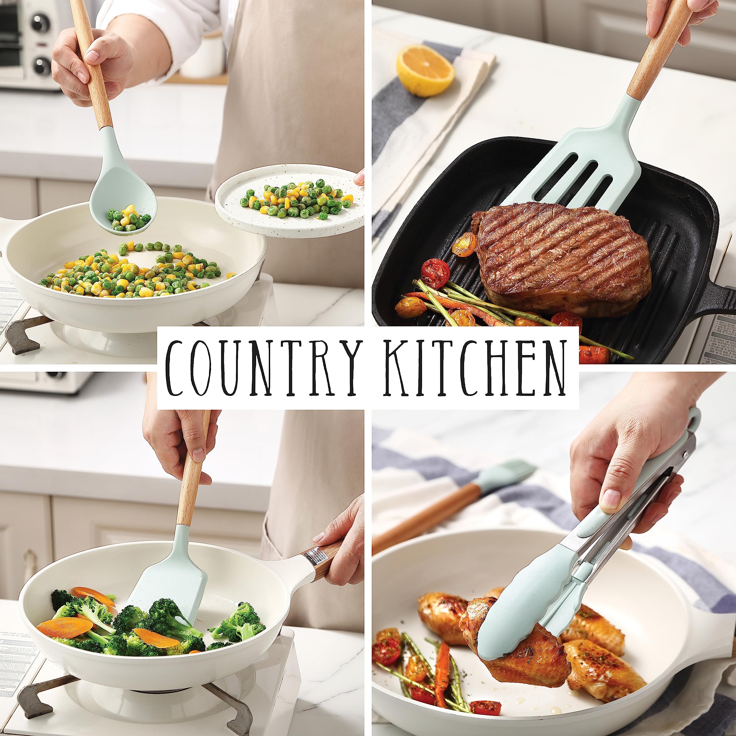 Country Kitchen heat resistant up to 450°F for high-heat cooking