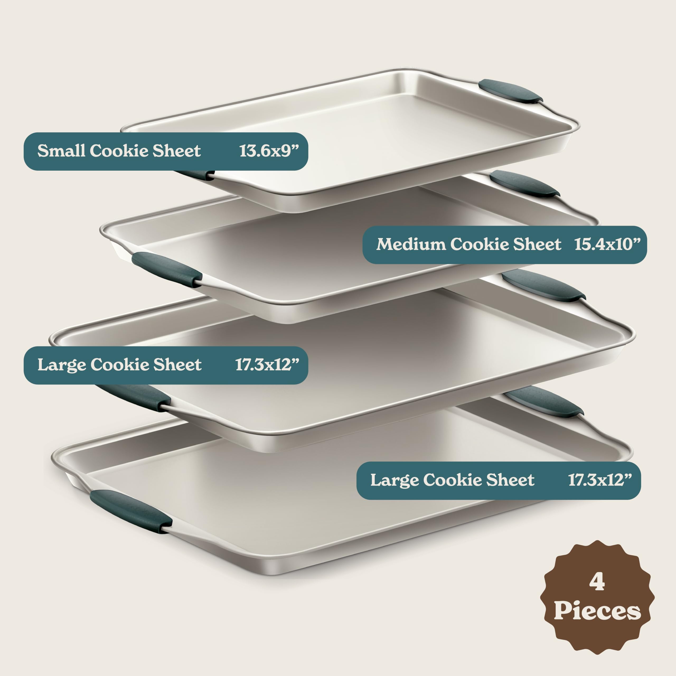 Country Kitchen large baking sheet in sage for even browning and cookies