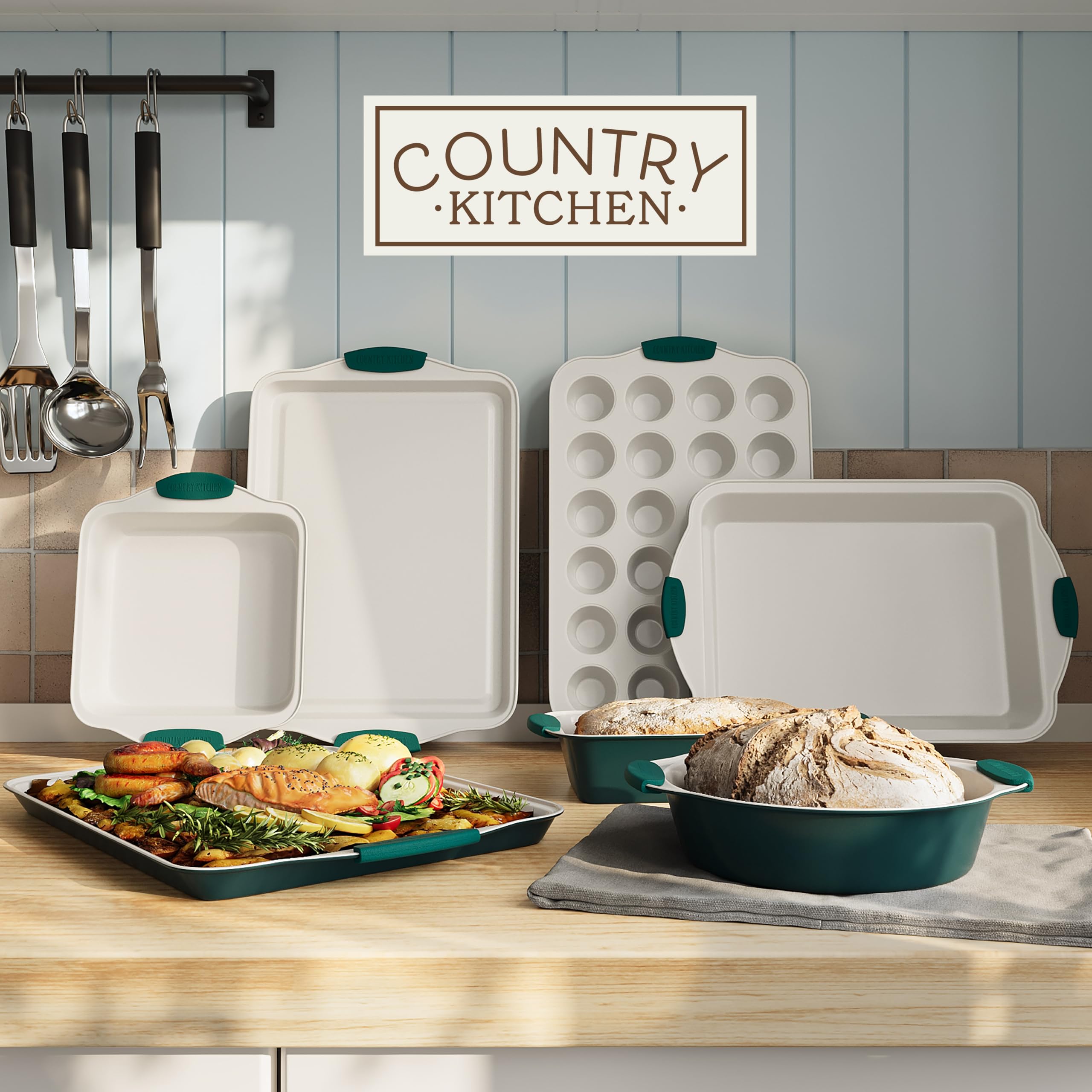 Country Kitchen large nonstick bake pan helps release cakes and cookies cleanly.