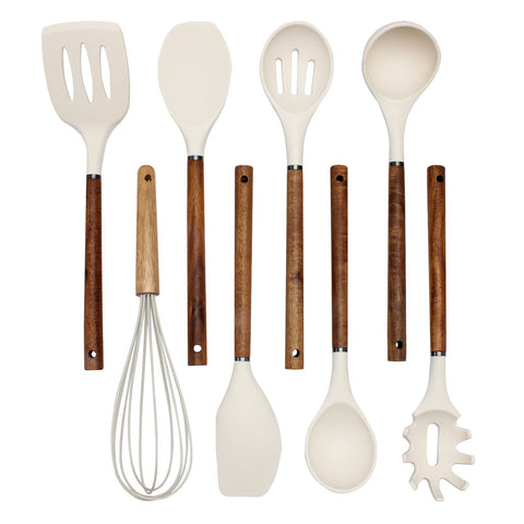 Country Kitchen non-stick ladle with rounded wood handle for smooth serving