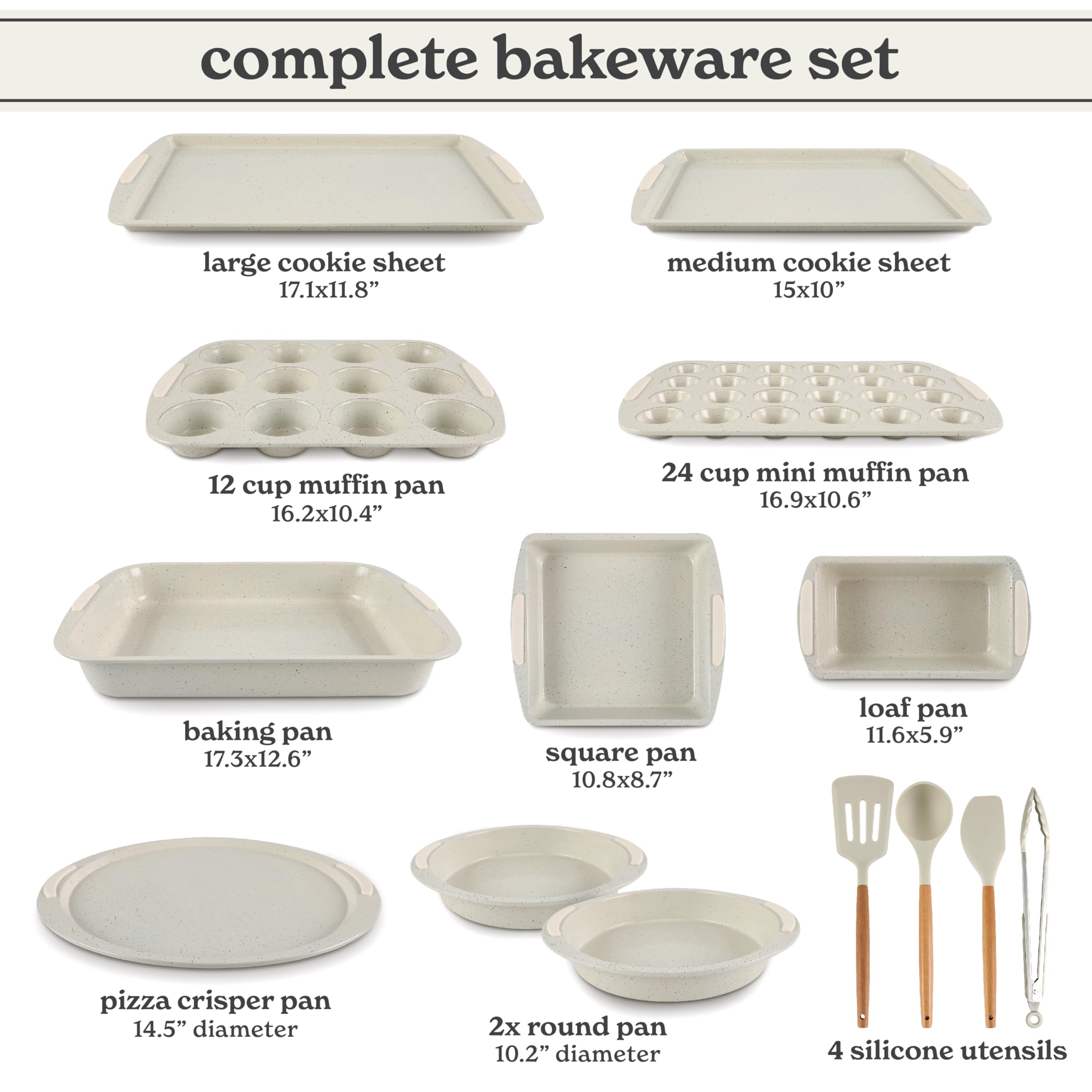 Country Kitchen cream cookie sheet with nonstick surface for effortless cleanup.