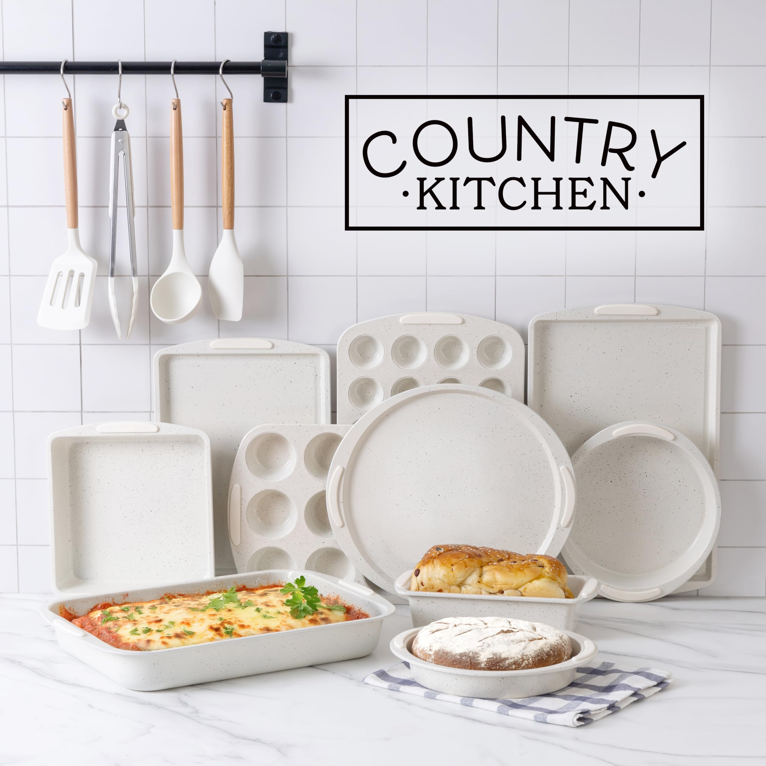 Country Kitchen cream large baking pan for versatile sheet baking and even results.