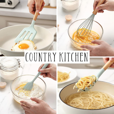 Country Kitchen nonstick-safe utensils protect pans from scratches
