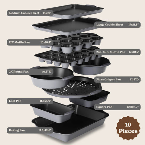 Country Kitchen nonstick stackable bakeware set small pan ideal for compact baking
