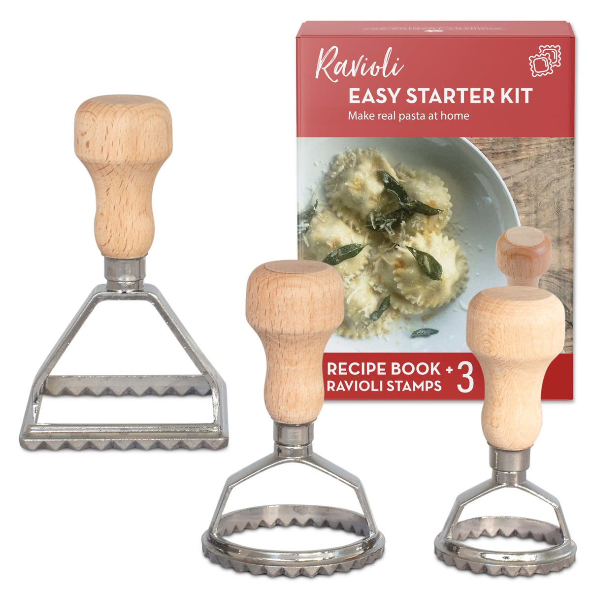 Country Trading Co Easy Ravioli Maker Starter Kit overview showing a complete pasta setup for homemade meals.