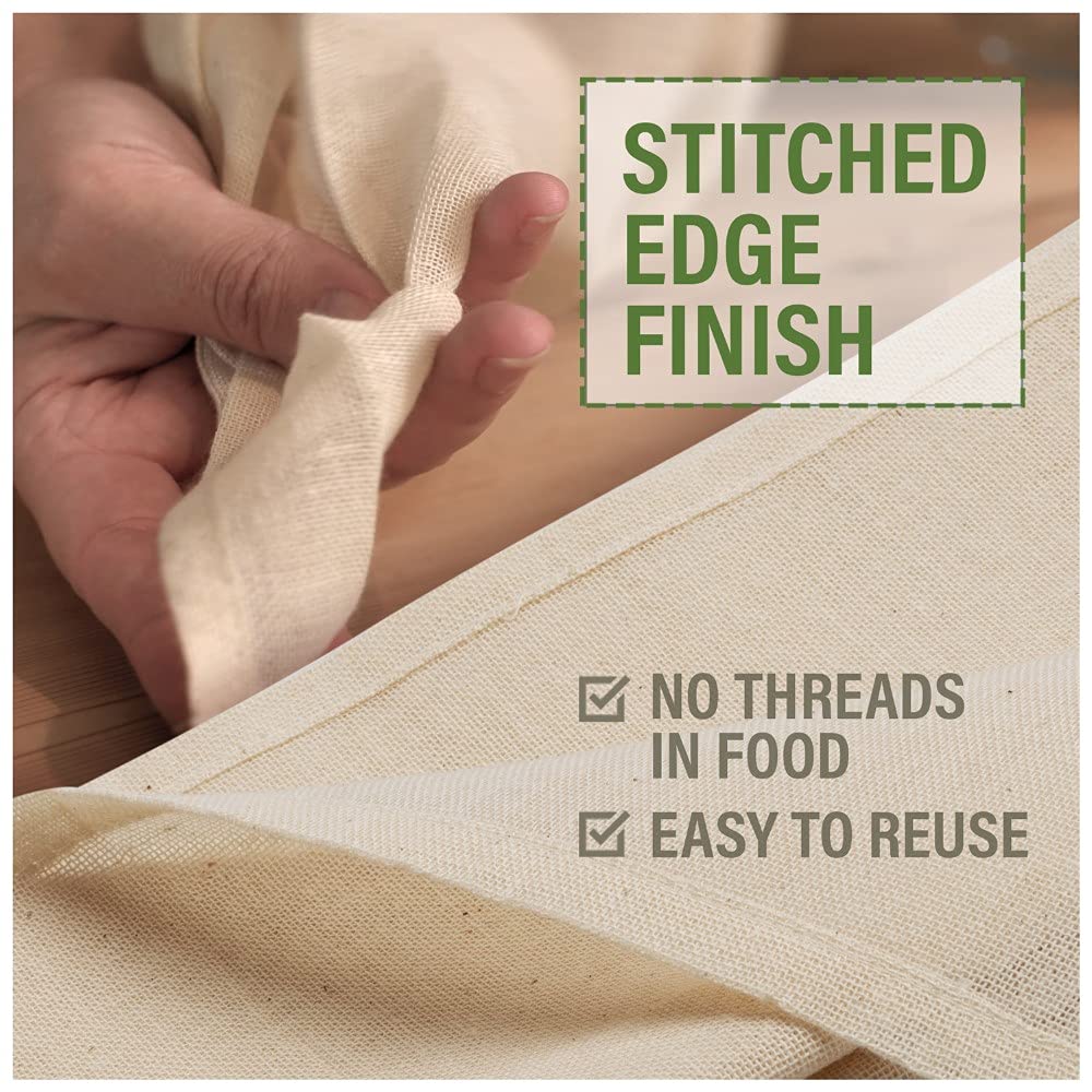 Hemmed edges prevent fraying on Country Trading Co cheesecloth.