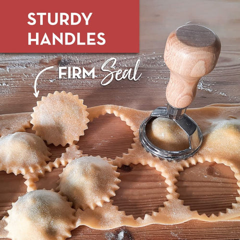 Country Trading Co square ravioli press with fluted cutter for crisp borders.