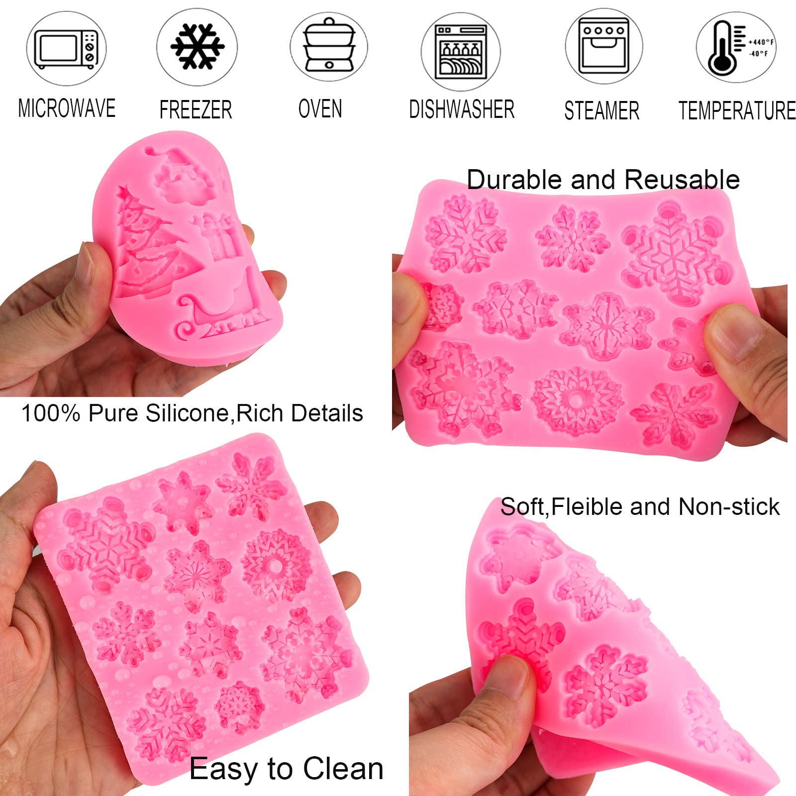 Couuwick Christmas tree mold adds professional-looking cake toppers.