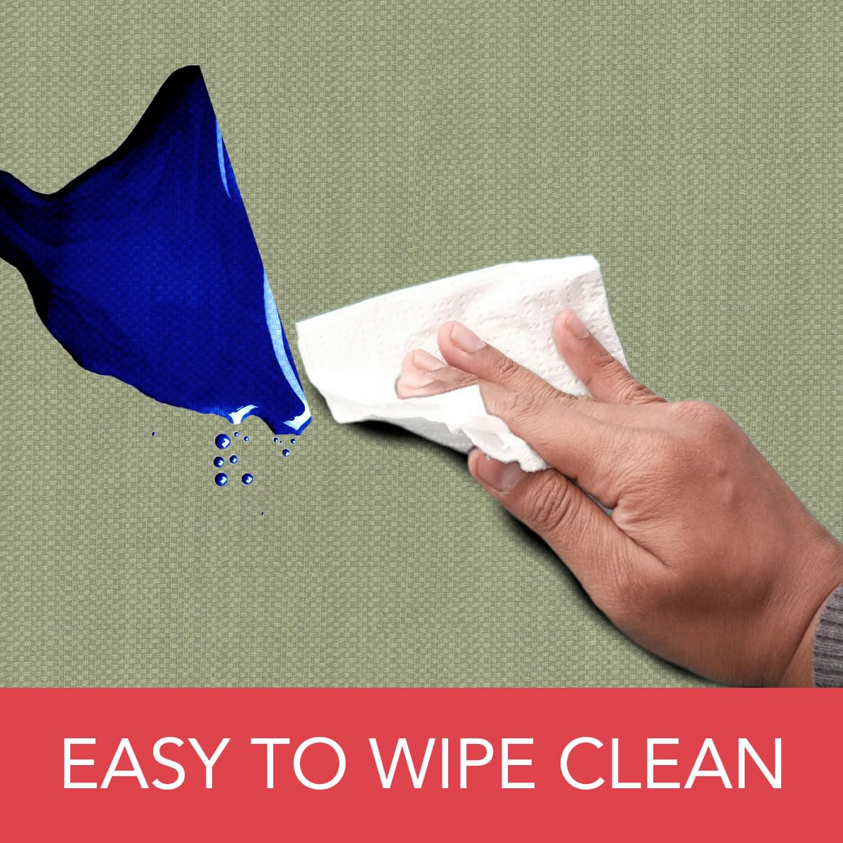 Covers For The Home table cover demonstrating spill protection and easy cleanup.