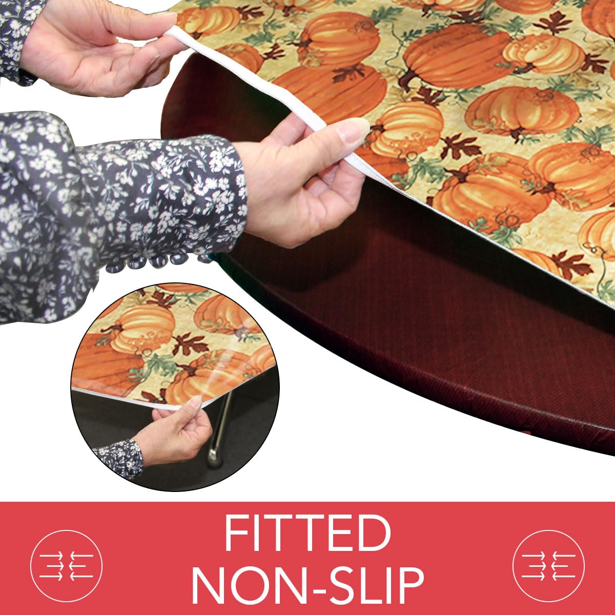 Covers For The Home pumpkin-pattern back with soft polyester backing cushions the surface
