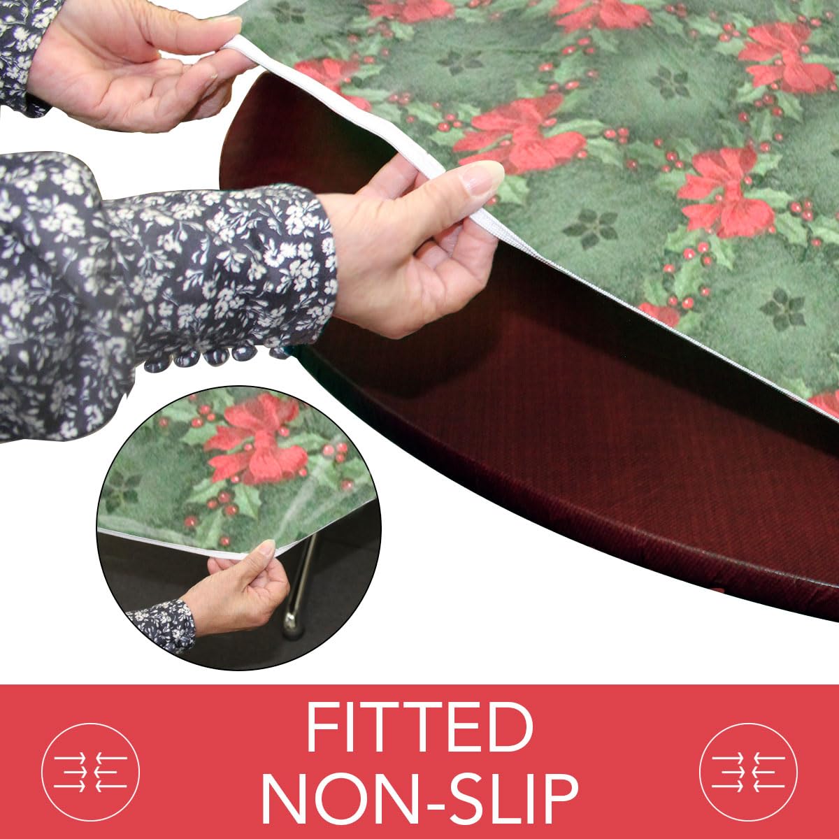 Covers For The Home vinyl-face flannel-back table cover detail for protection and softness