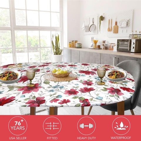Covers For The Home watercolor floral oval cover shields your table while elevating decor