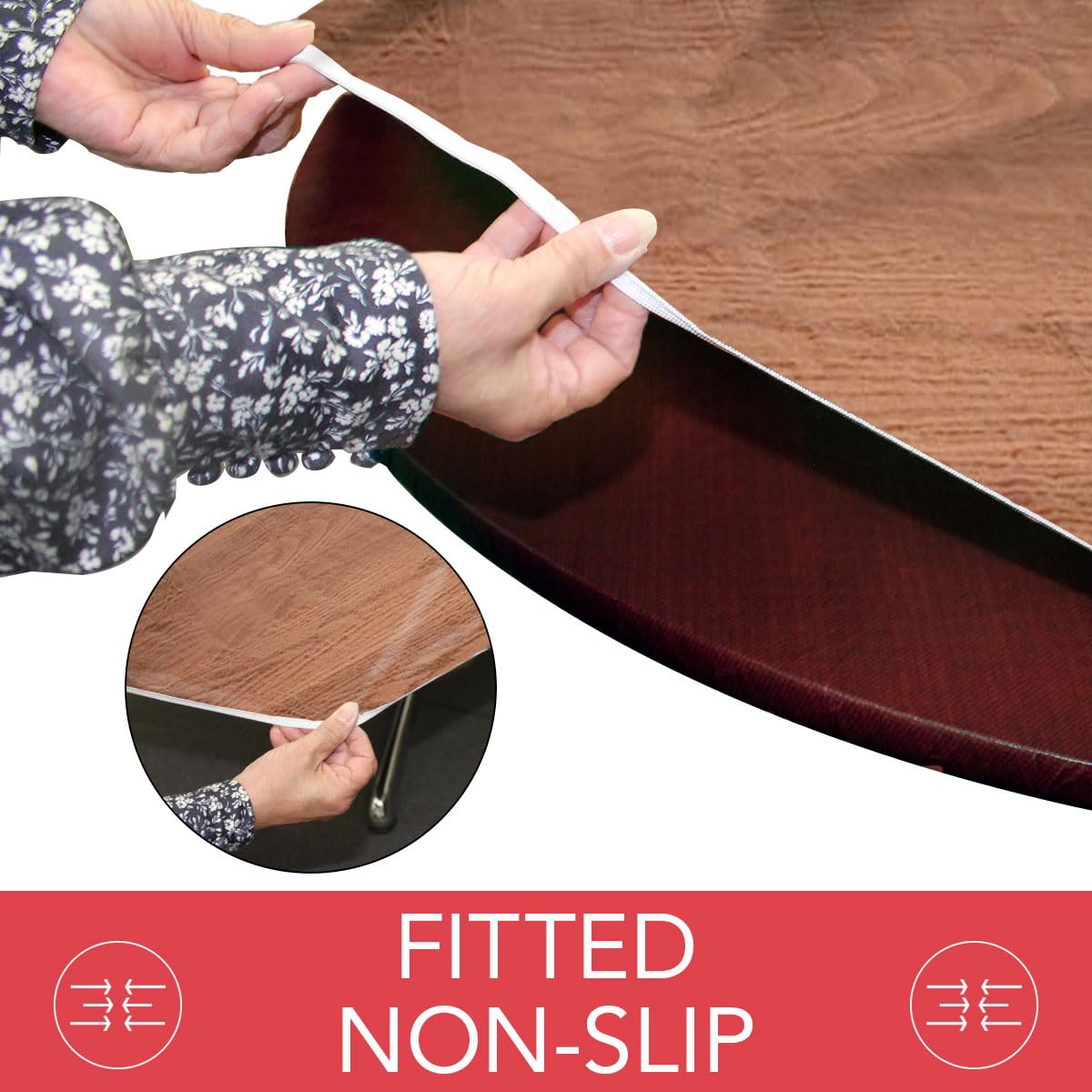Soft polyester backing on Covers For The Home table cover adds protection