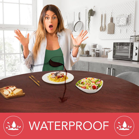 Covers For The Home vinyl-backed table cover offers durable protection against scratches and spills