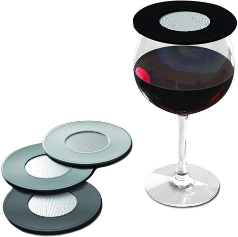 Coverware silicone wine glass covers with ventilation for outdoor freshness